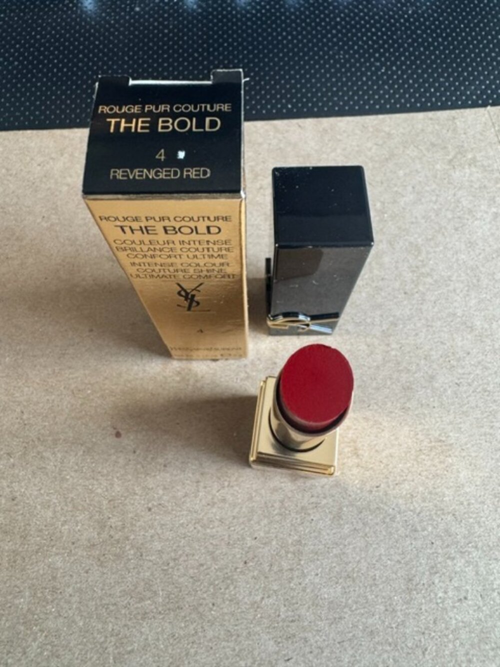 YSL ROUGE PUR COUTURE THE BOLD INTENSE LIPSTICK - REVENGE RED #4